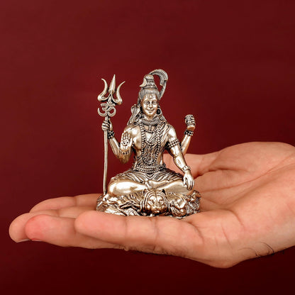 Brass Superfine Blessing Lord Shiva Idol intricate carvings 3 Inch by vendor-unknown - Hindu Gods (View 3)