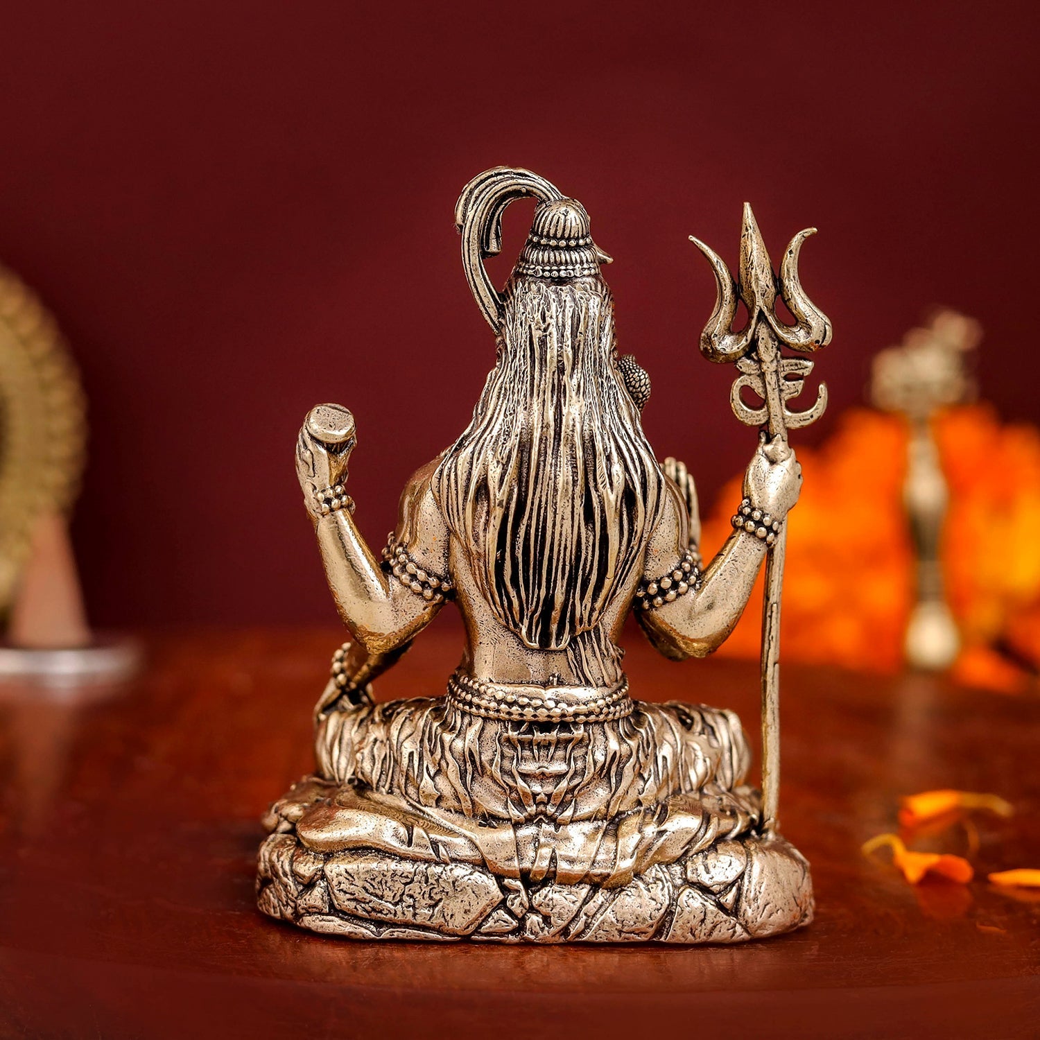 Brass Superfine Blessing Lord Shiva Idol intricate carvings 3 Inch - Image 6