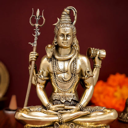 Brass Antique Lord Shiva Idol 5" by vendor-unknown - Hindu Gods (View 2)