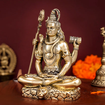 Brass Antique Lord Shiva Idol 5" by vendor-unknown - Hindu Gods (View 5)