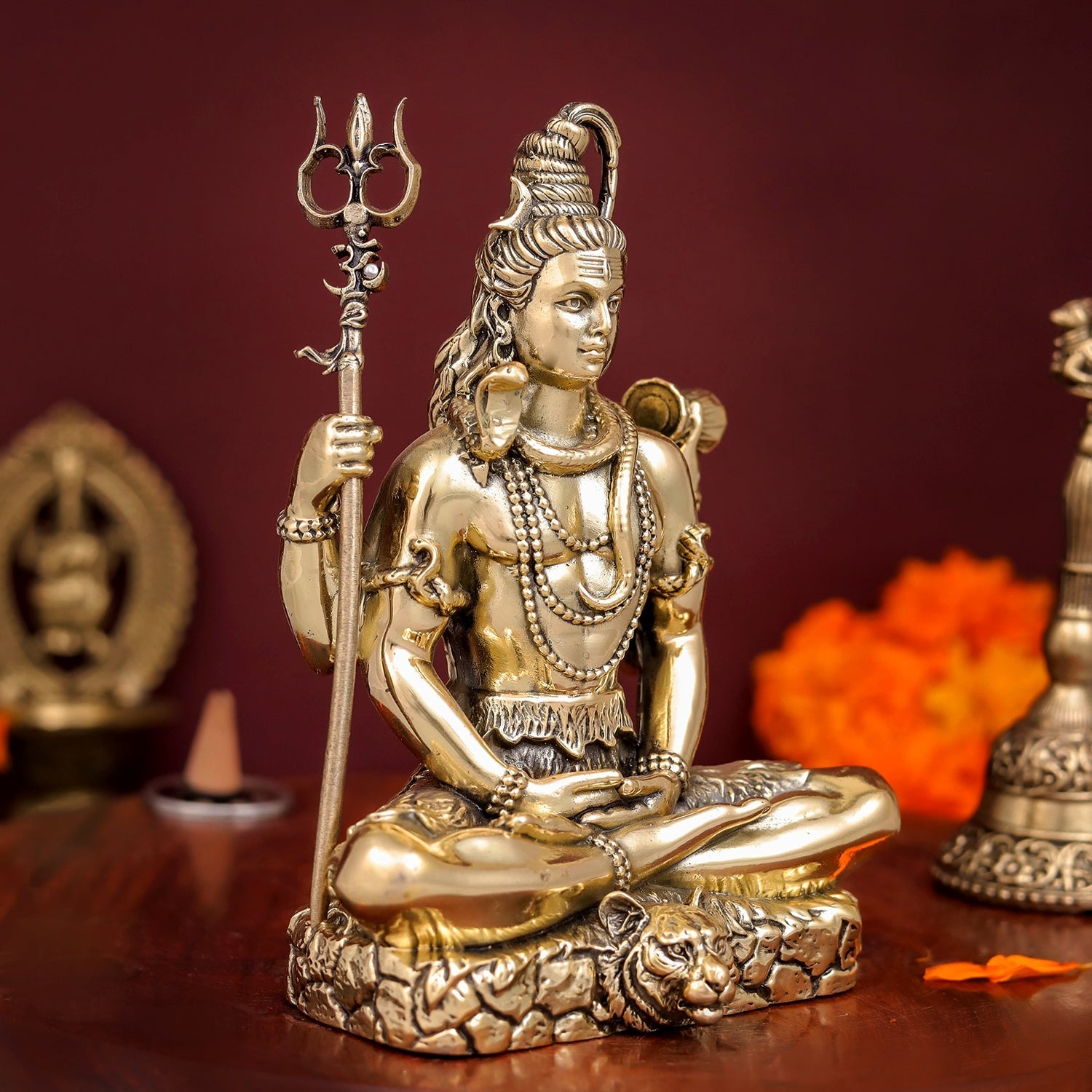 Brass Antique Lord Shiva Idol 5" - Image 4