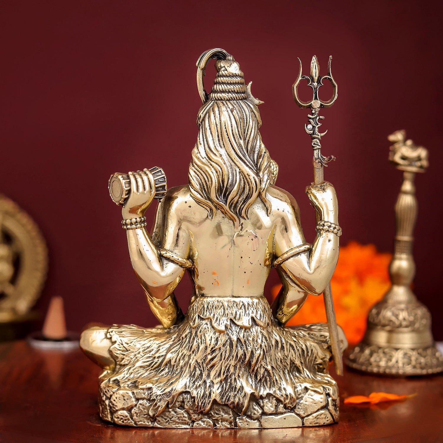 Brass Antique Lord Shiva Idol 5" - Image 6