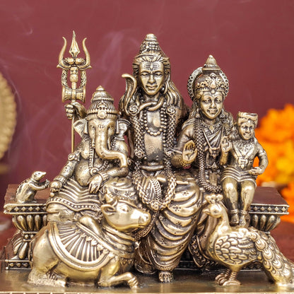 Brass Superfine Complete Shiva Family Idol 4 inch by vendor-unknown - Hindu Gods (View 2)