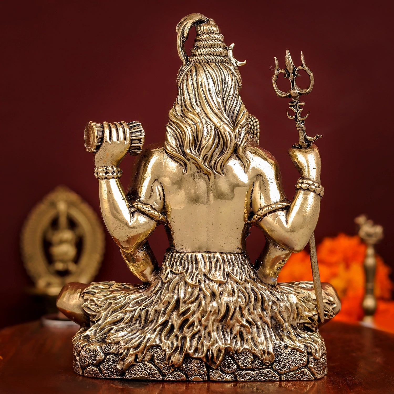 Brass Antique Lord Shiva Idol 6" - Image 6