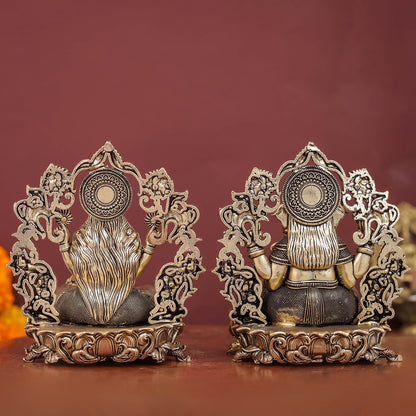 Brass Superfine Ganesha Lakshmi Idol For Home Temple Decor 4 Inch by vendor-unknown - Hindu Gods (View 6)