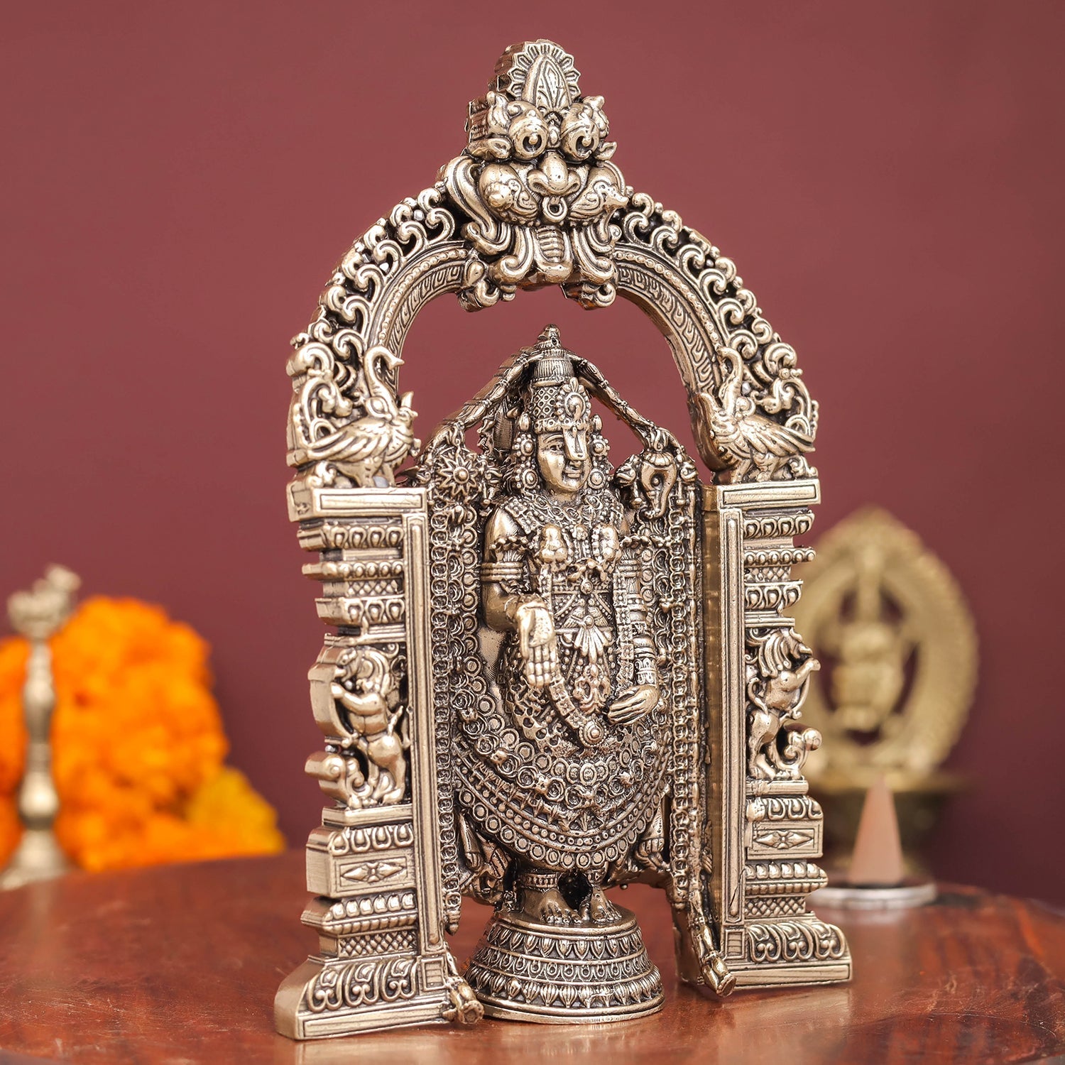 Brass Superfine Tirupati Balaji Idol Venkateshvara Swamy 6 Inch - Image 5