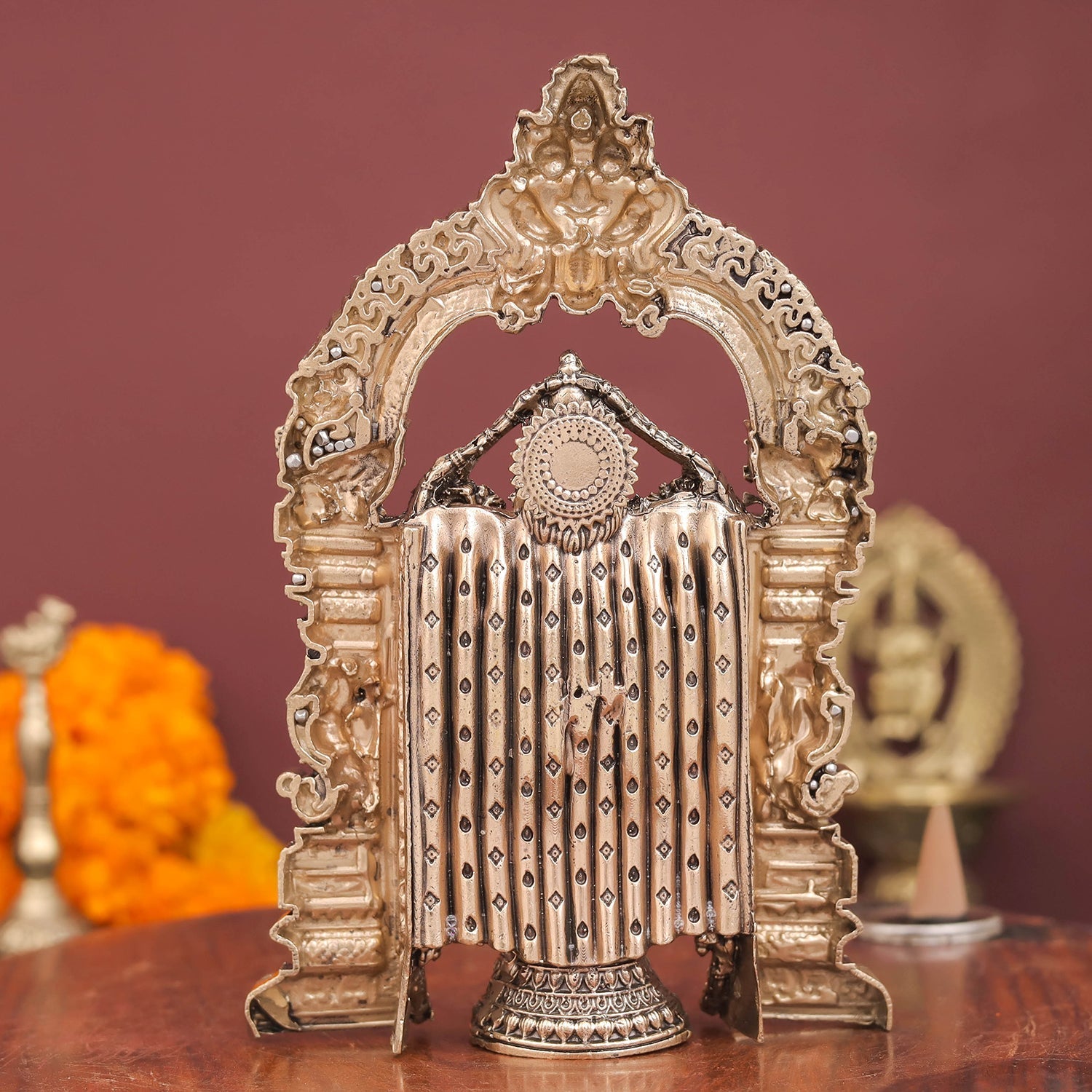 Brass Superfine Tirupati Balaji Idol Venkateshvara Swamy 6 Inch - Image 6