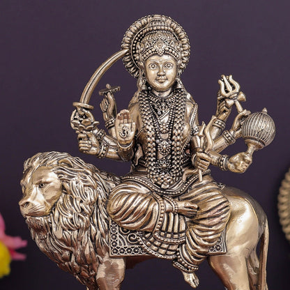 Brass Superfine Goddeess Durga Idol 5.5 Inch by vendor-unknown - Hindu Gods (View 2)