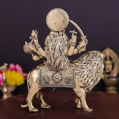Brass Superfine Goddeess Durga Idol 5.5 Inch by vendor-unknown - Hindu Gods (View 6)