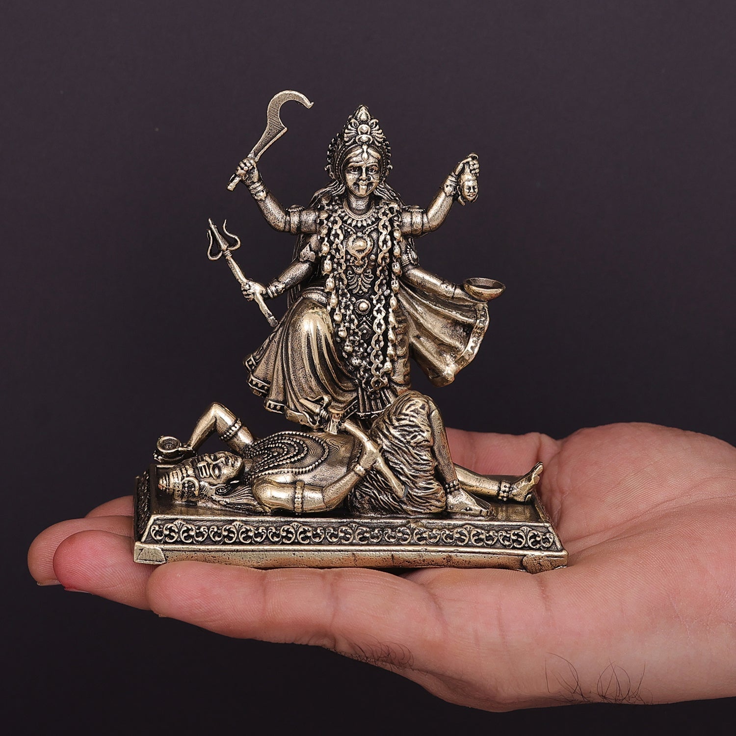 Brass Superfine Goddess Kali Idol 4 Inch - Image 3