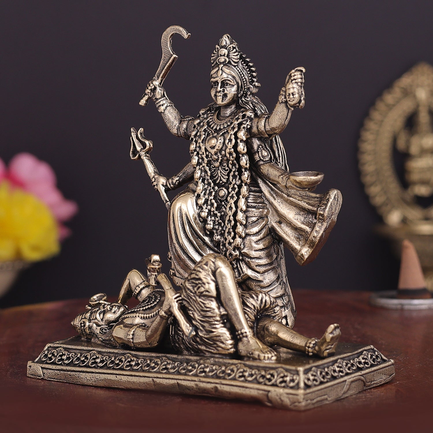 Brass Superfine Goddess Kali Idol 4 Inch - Image 4