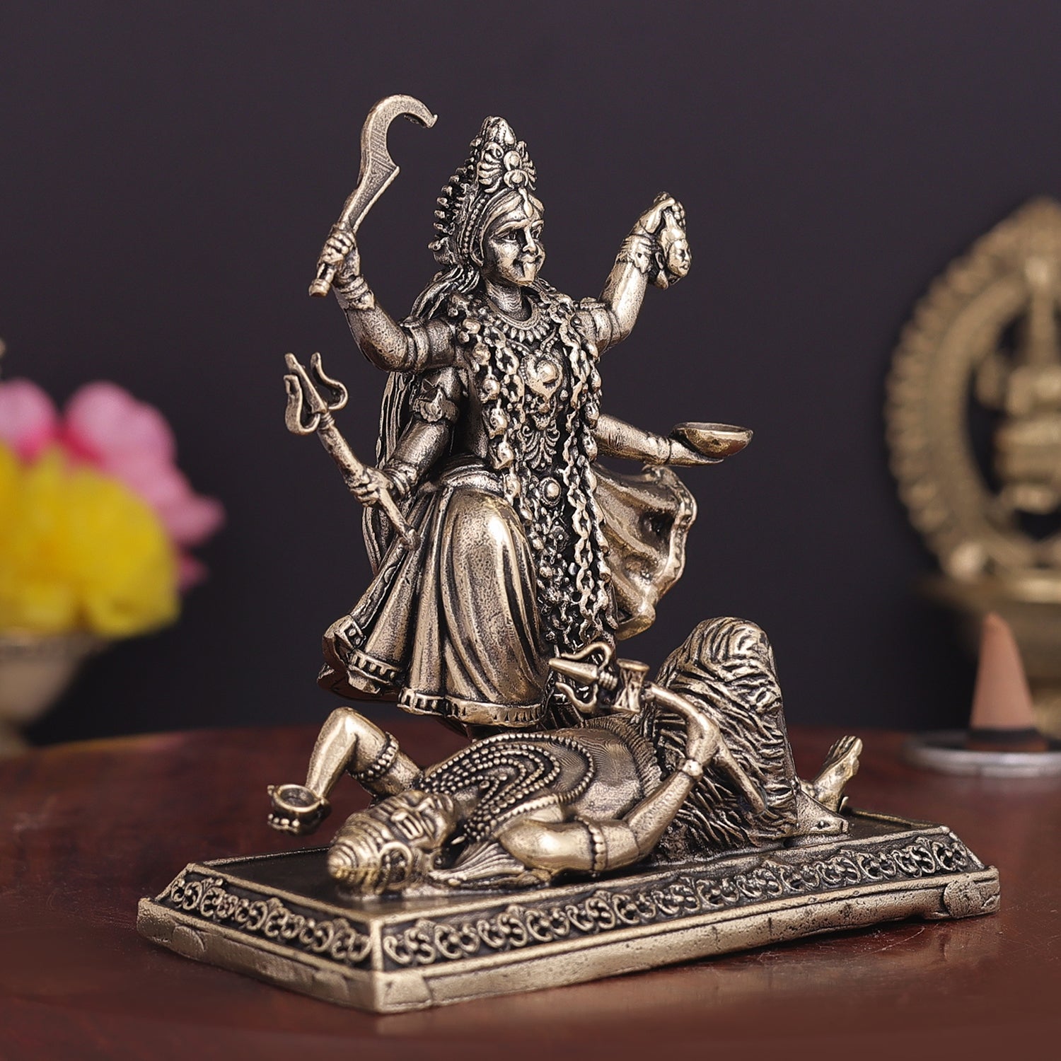 Brass Superfine Goddess Kali Idol 4 Inch - Image 5