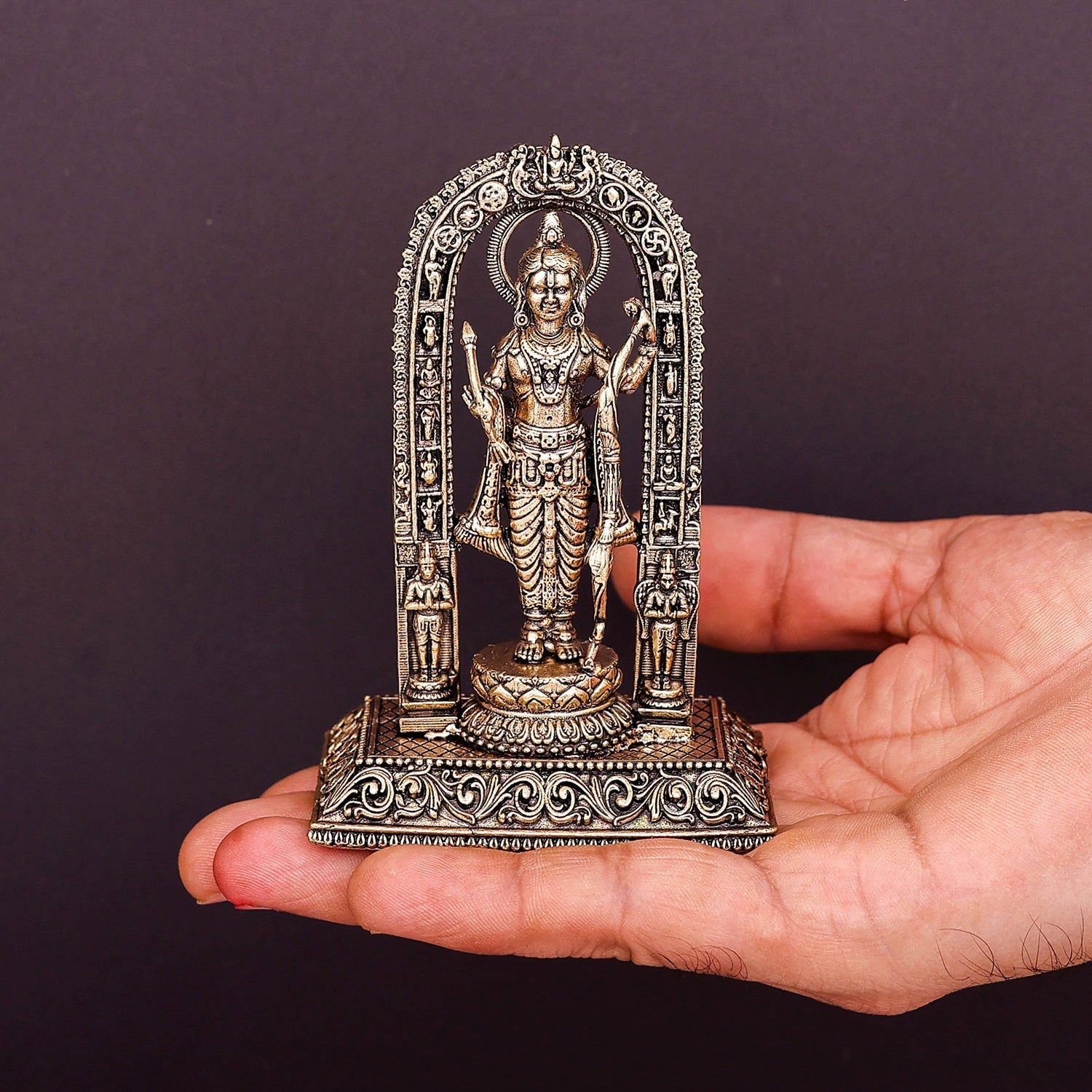 Brass Superfine Ram Lalla Idol For Home Temple Decor 4 Inch - Image 3