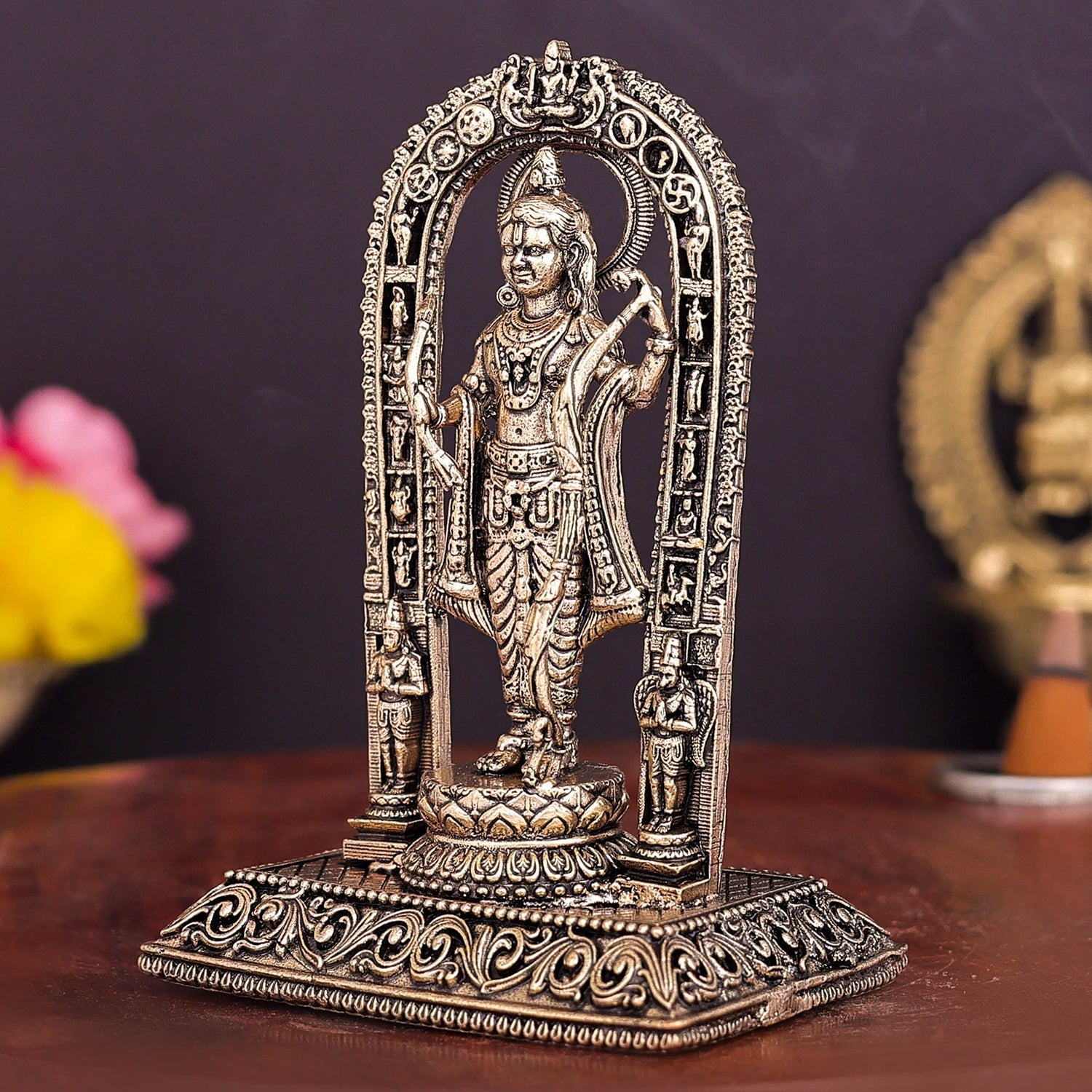 Brass Superfine Ram Lalla Idol For Home Temple Decor 4 Inch - Image 4