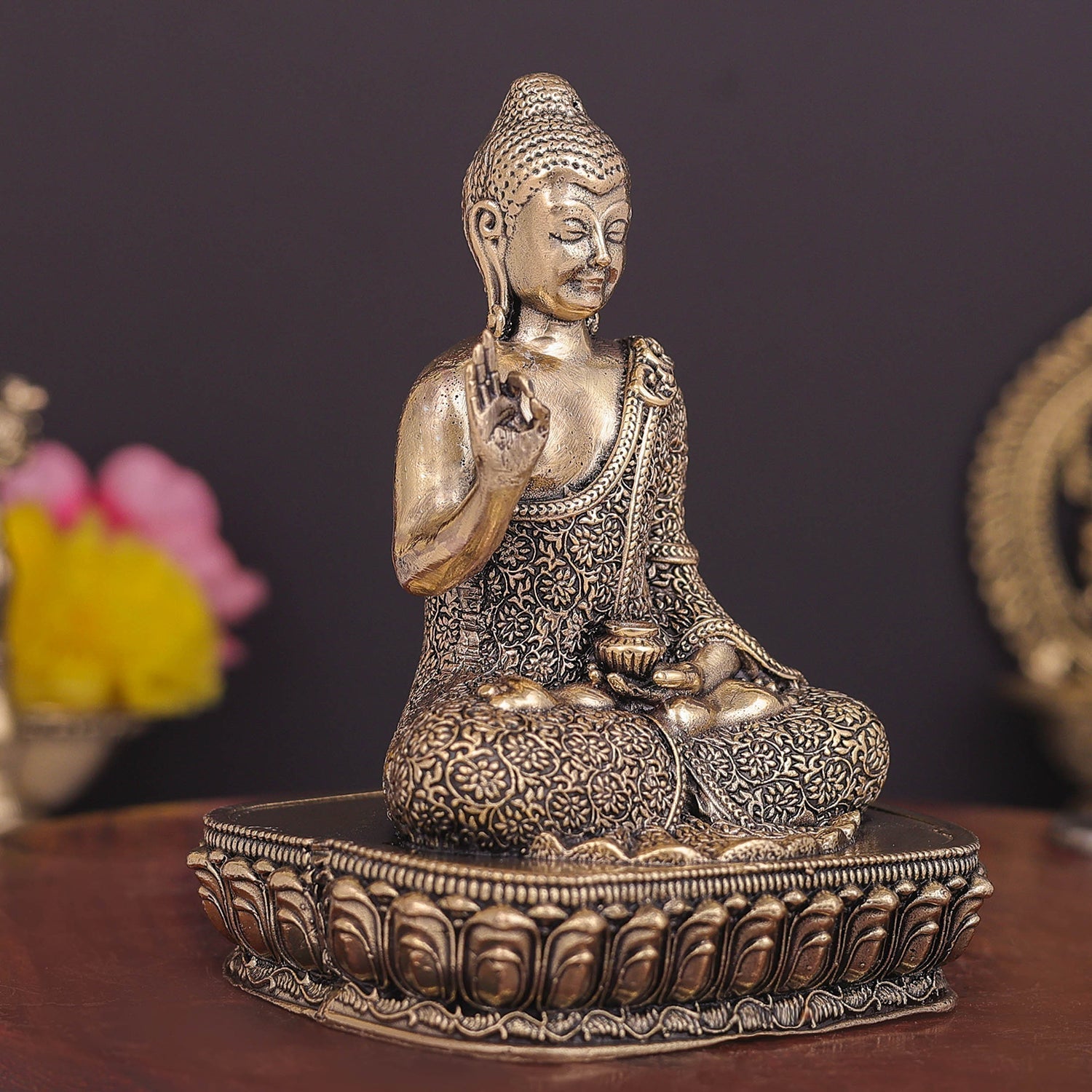 Brass Superfine Blessing Buddha Statue 4 Inch - Image 5