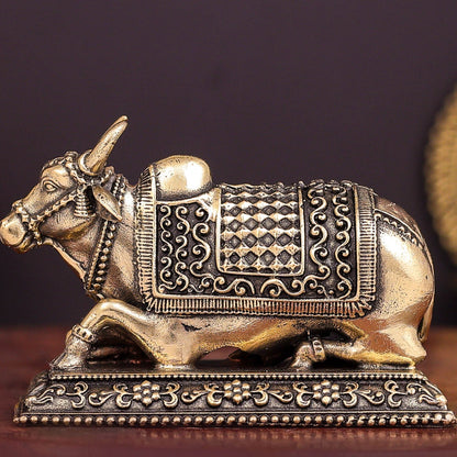 Brass Superfine Nandi Idol 3 Inch by vendor-unknown - Spiritual (View 2)