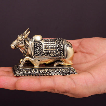 Brass Superfine Nandi Idol 3 Inch by vendor-unknown - Spiritual (View 3)