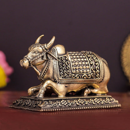 Brass Superfine Nandi Idol 3 Inch by vendor-unknown - Spiritual (View 4)