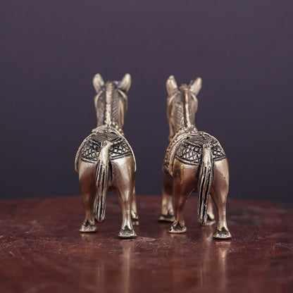Brass Superfine Horse Pair Miniature Showpieces 2 Inch by vendor-unknown - Decor (View 10)