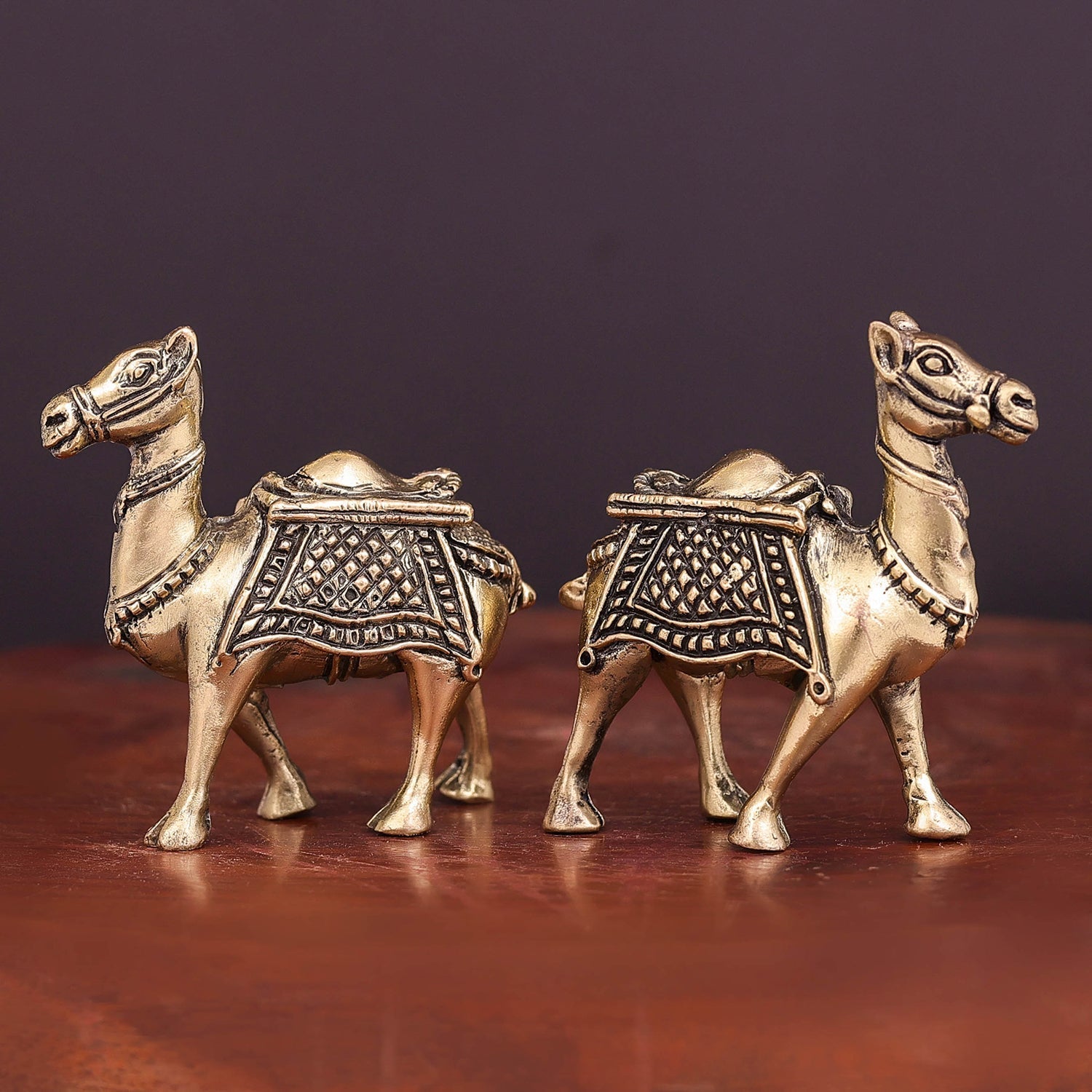 Brass Superfine Camel Pair Miniature Showpieces 2.2 Inch - Image 4