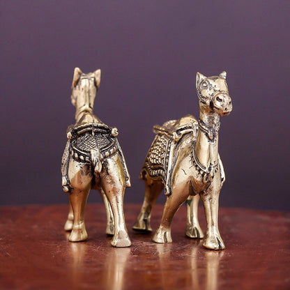 Brass Superfine Camel Pair Miniature Showpieces 2.2 Inch by vendor-unknown - Decor (View 6)