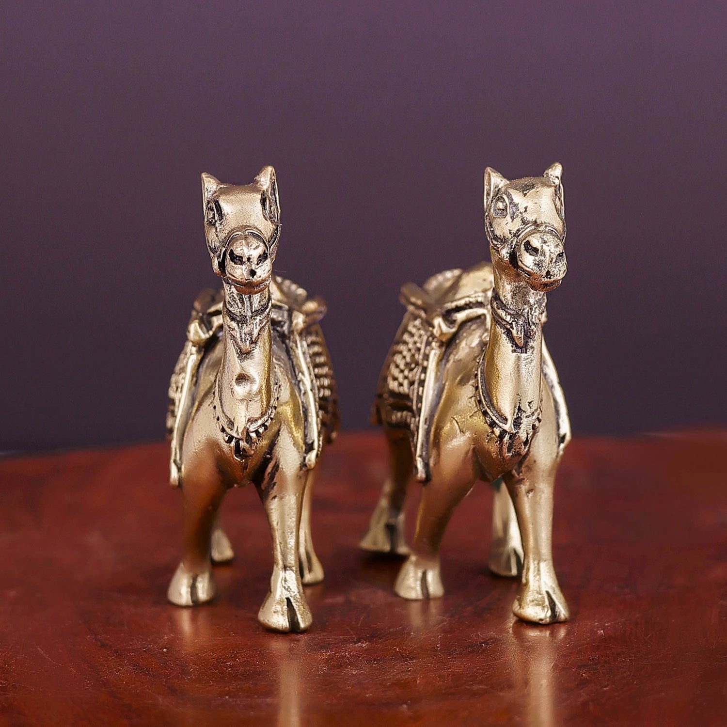 Brass Superfine Camel Pair Miniature Showpieces 2.2 Inch - Image 9