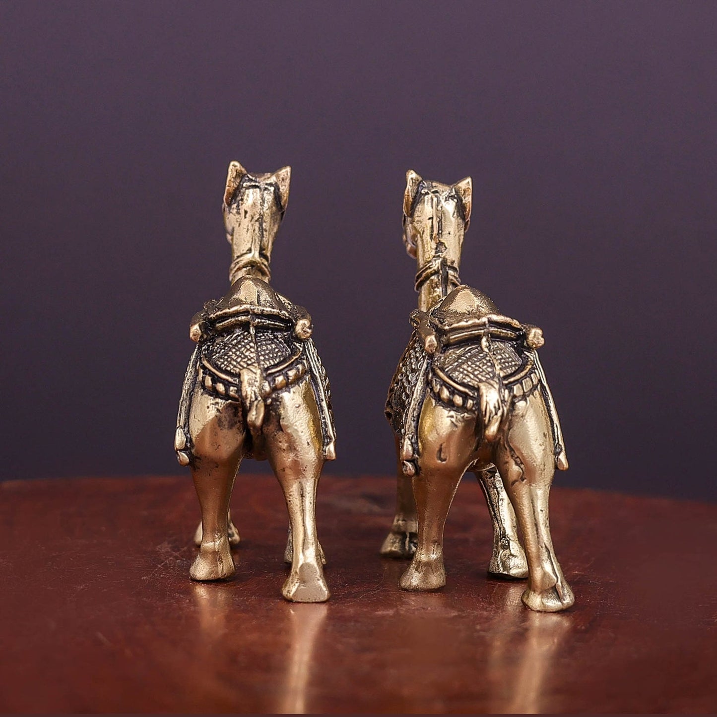 Brass Superfine Camel Pair Miniature Showpieces 2.2 Inch