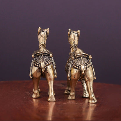 Brass Superfine Camel Pair Miniature Showpieces 2.2 Inch by vendor-unknown - Decor (View 10)