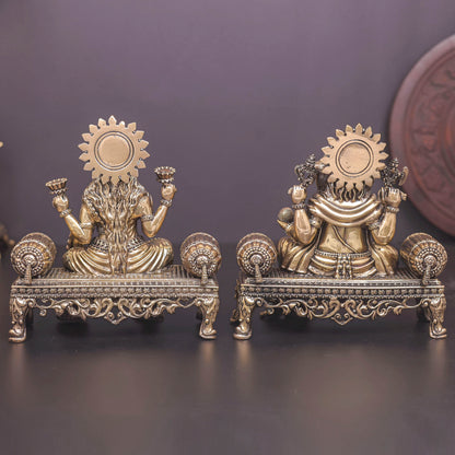 Brass Superfine Ganesha Lakshmi Idol 6 Inch by vendor-unknown - Hindu Gods (View 5)