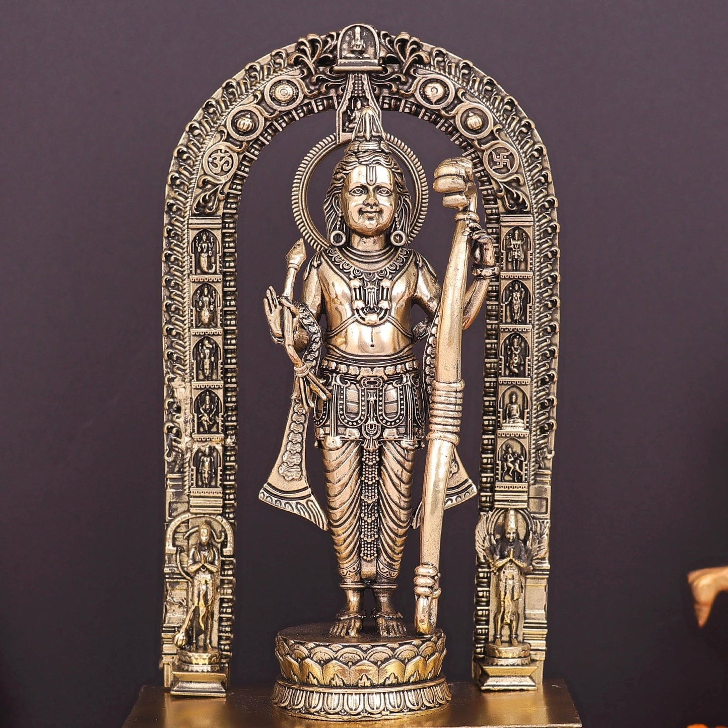 Brass Superfine Ayodhya Ram Lalla Idol Majestic Sculpture 10 Inch