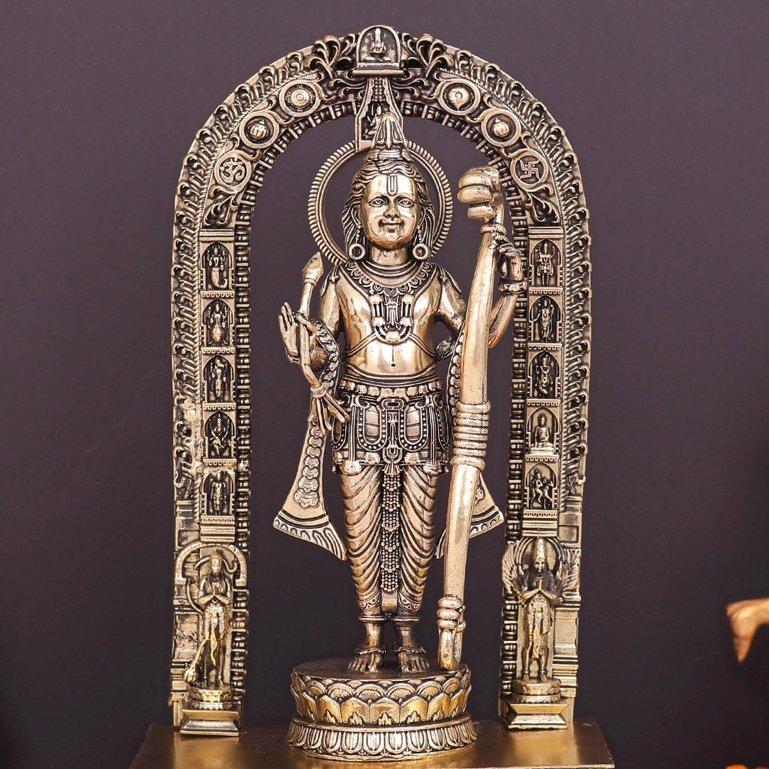 Brass Superfine Ayodhya Ram Lalla Idol Majestic Sculpture 10 Inch - Image 2