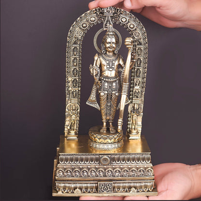 Brass Superfine Ayodhya Ram Lalla Idol Majestic Sculpture 10 Inch by vendor-unknown - Hindu Gods (View 3)