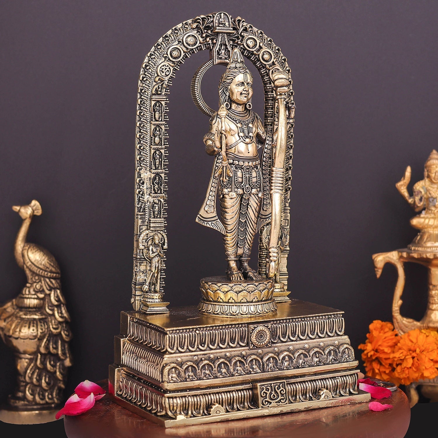 Brass Superfine Ayodhya Ram Lalla Idol Majestic Sculpture 10 Inch - Image 4
