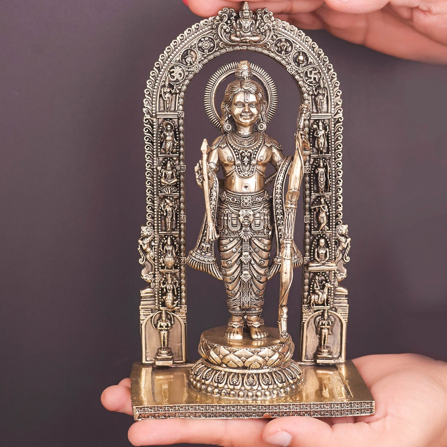 Brass Superfine Ayodhya Ram Lalla Idol Majestic Sculpture 8 Inch - Image 3