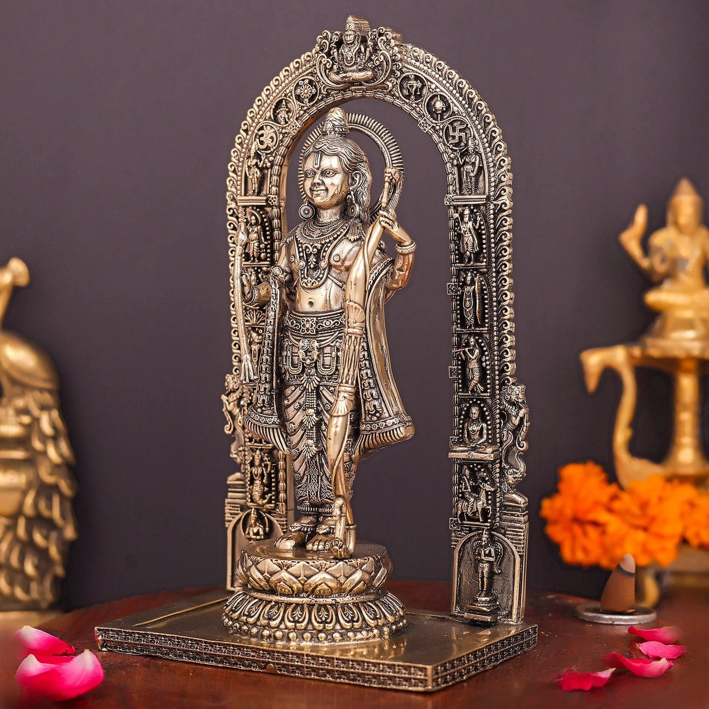 Brass Superfine Ayodhya Ram Lalla Idol Majestic Sculpture 8 Inch