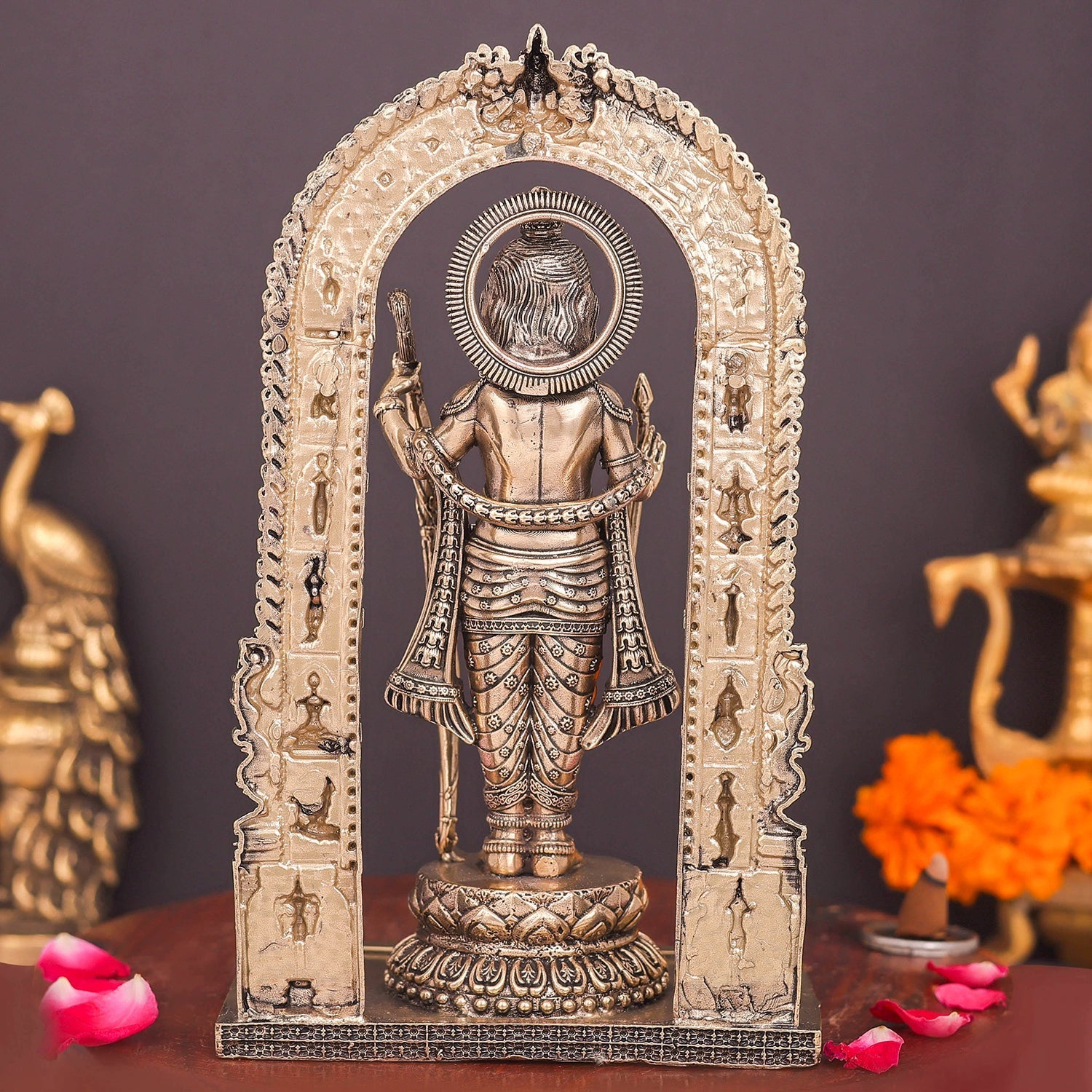 Brass Superfine Ayodhya Ram Lalla Idol Majestic Sculpture 8 Inch - Image 6