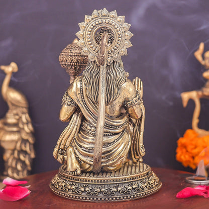 Brass Superfine Hanuman Idol For Temple Decor 7 Inch by vendor-unknown - Hindu Gods (View 6)