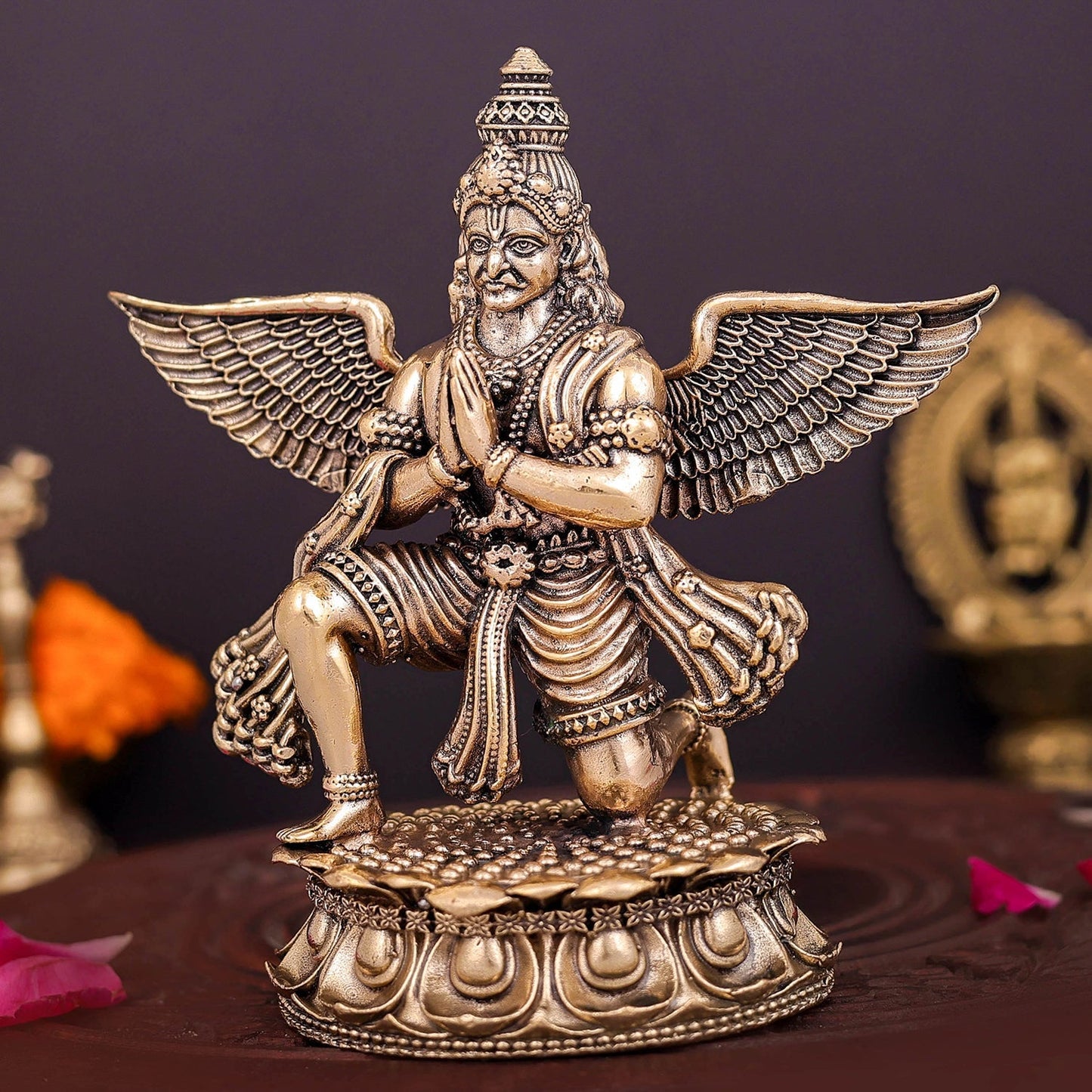 Brass Superfine Garuda Idol Vahana of Lord Vishnu 5 Inch