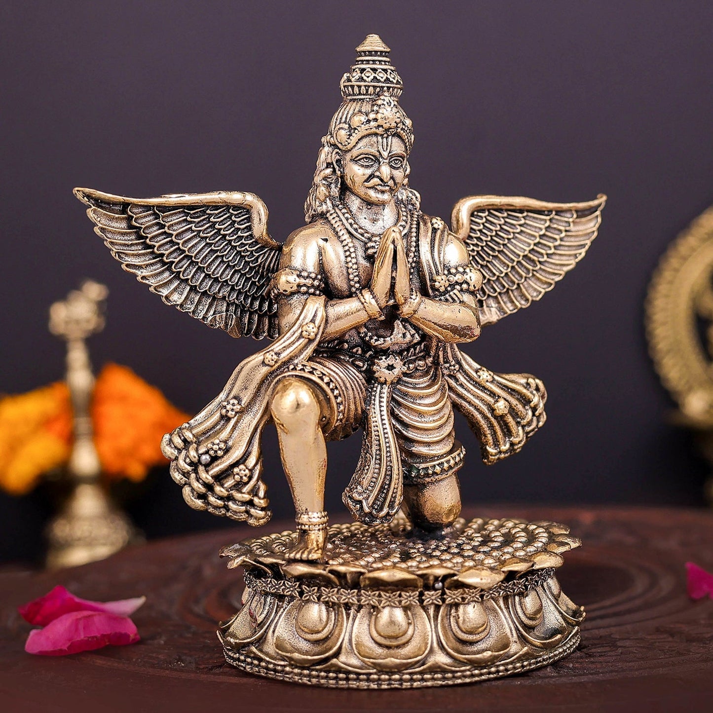 Brass Superfine Garuda Idol Vahana of Lord Vishnu 5 Inch