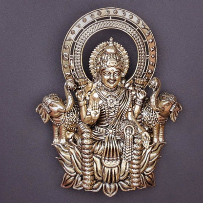 Brass Superfine Goddess Gajalakshmi Idol Wall Hanging 4 Inch by vendor-unknown - Hindu Gods (View 2)
