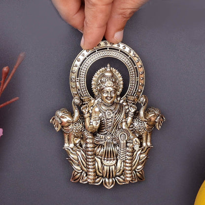 Brass Superfine Goddess Gajalakshmi Idol Wall Hanging 4 Inch by vendor-unknown - Hindu Gods (View 3)