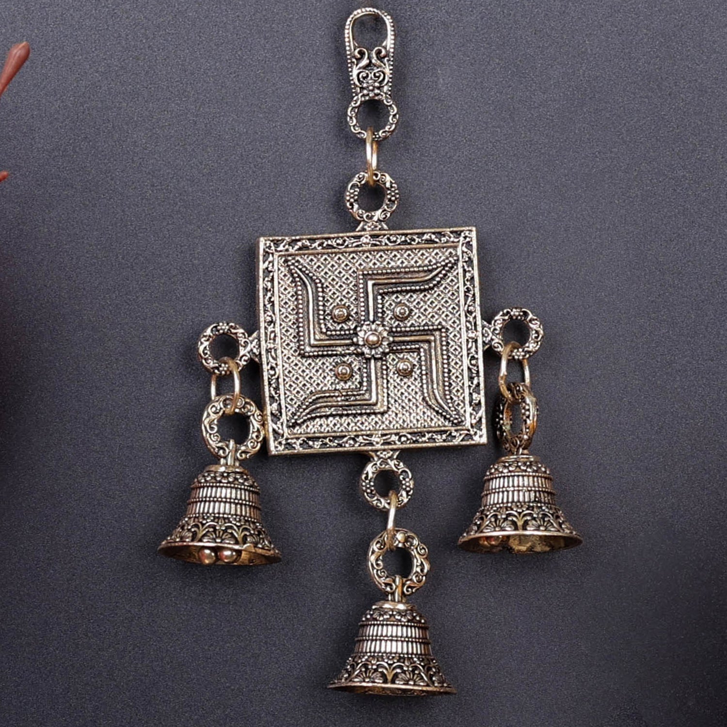 Brass Superfine Swastik Wall Hanging For Home Decor 6 Inch - Image 2