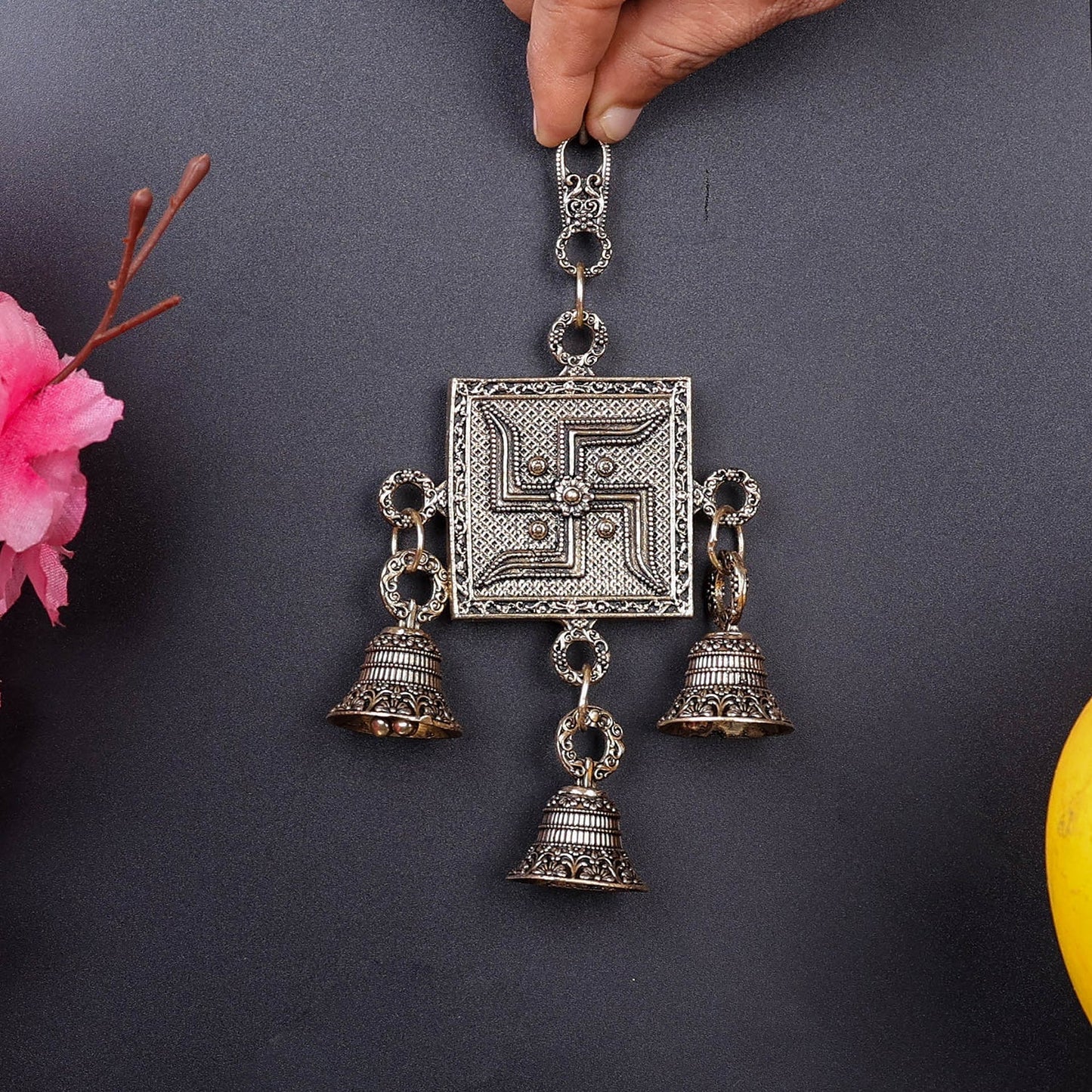 Brass Superfine Swastik Wall Hanging For Home Decor 6 Inch