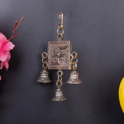 Brass Superfine Swastik Wall Hanging For Home Decor 6 Inch by vendor-unknown - Decor (View 4)