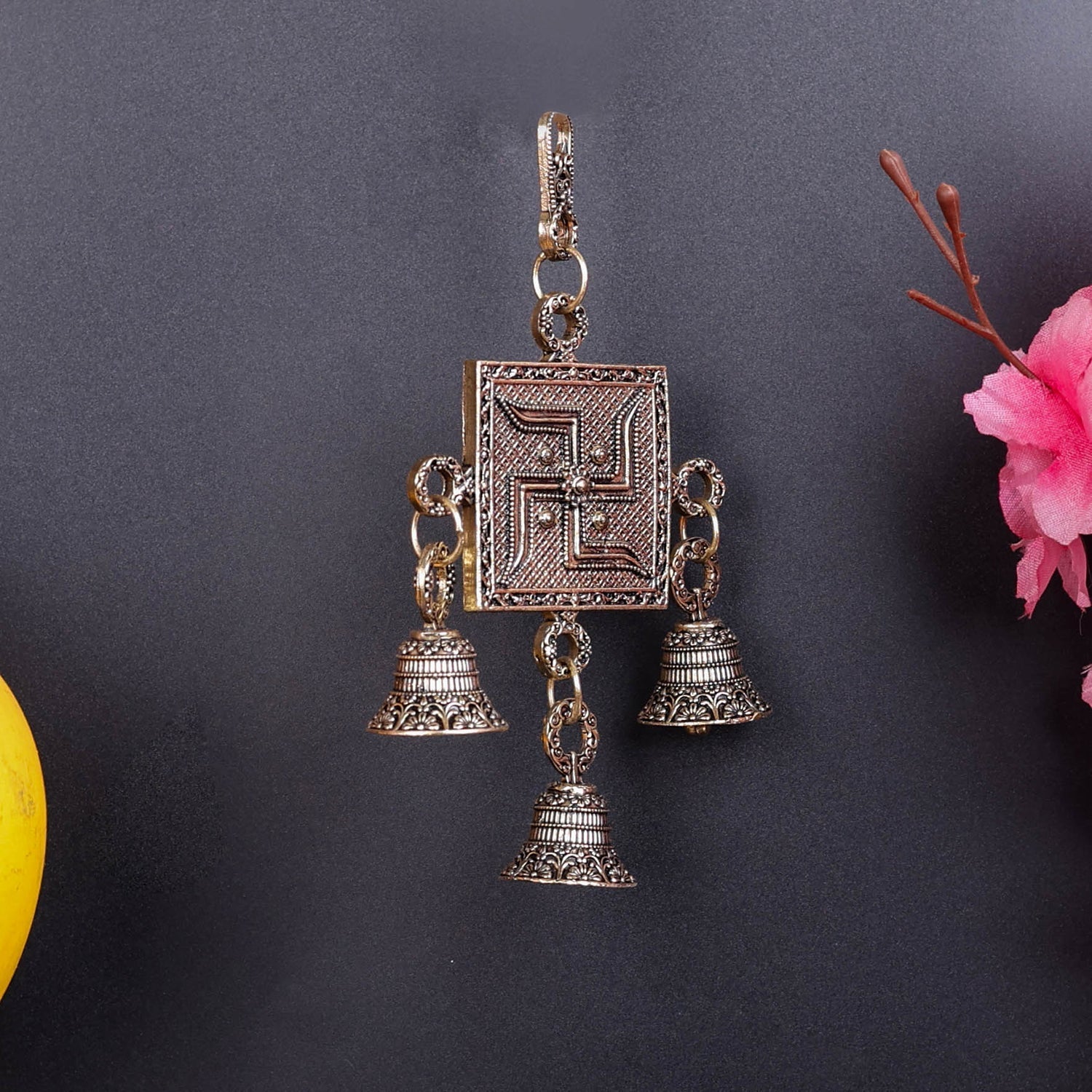 Brass Superfine Swastik Wall Hanging For Home Decor 6 Inch - Image 5