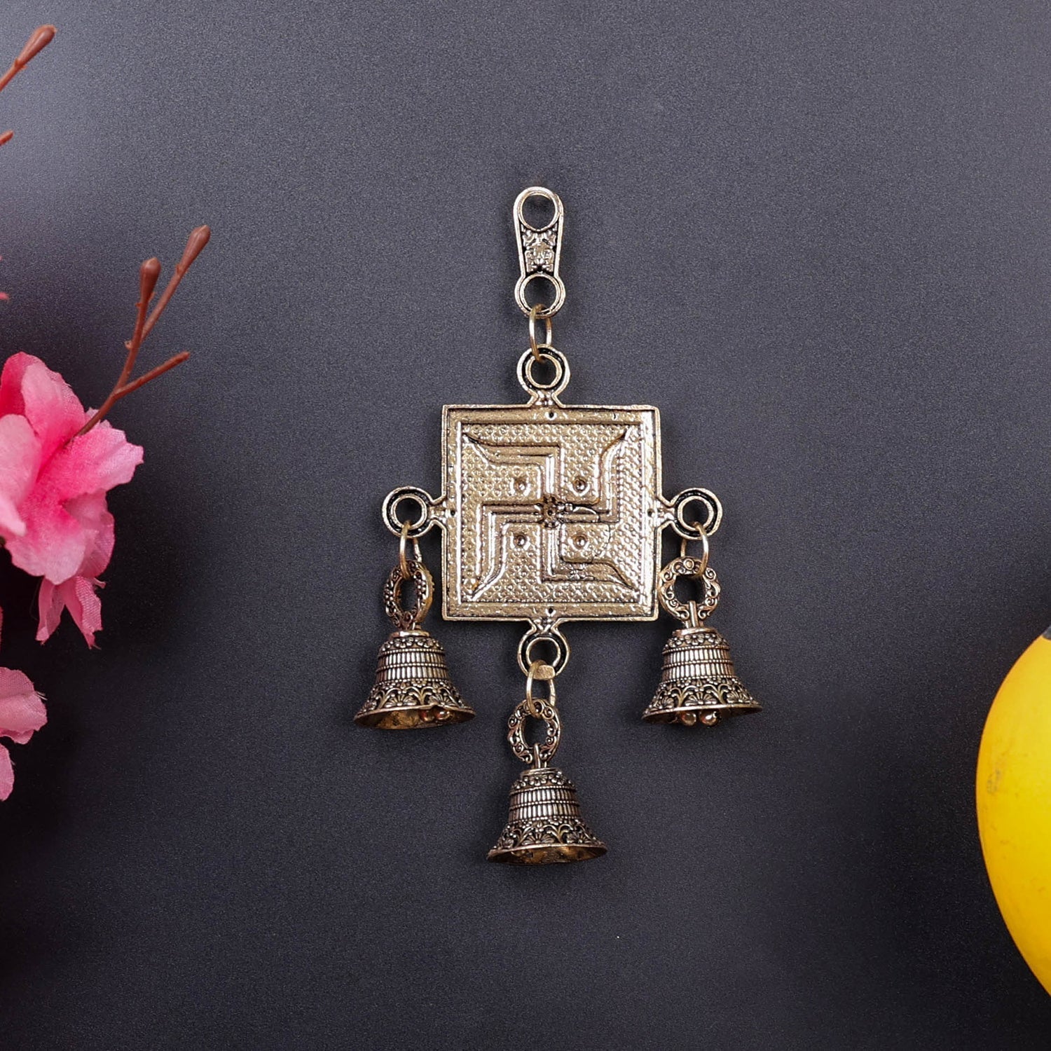 Brass Superfine Swastik Wall Hanging For Home Decor 6 Inch - Image 6