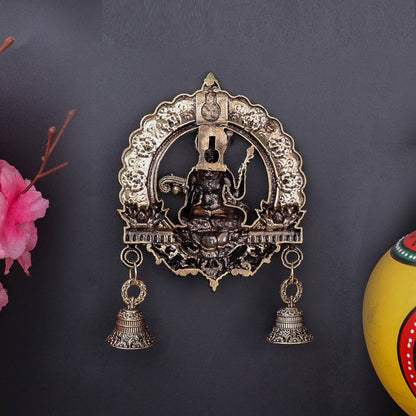Brass Superfine Goddess Saraswati Idol Wall Hanging with Bells 6 Inch by vendor-unknown - Hindu Gods (View 6)