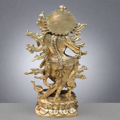 Sama Homes 4 Ft Brass Krishna Idol – Handcrafted Lord Krishna Statue for Home Temple, Mandir by vendor-unknown - Hindu Gods (View 12)