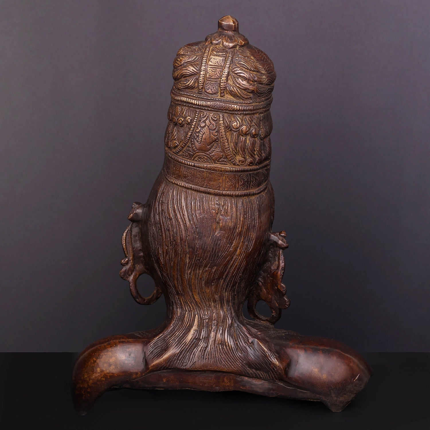 Brass Devi Parvati Bust Antique Finish Sculpture 12 Inch - Image 5