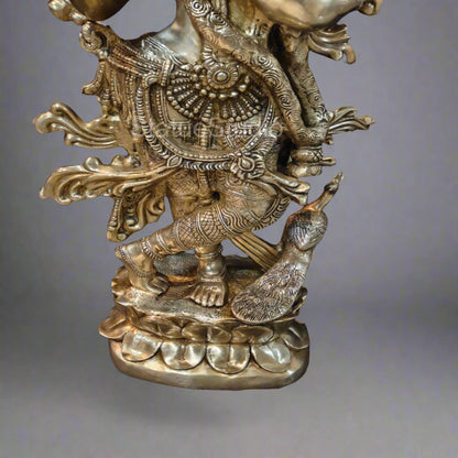 Sama Homes 4 Ft Brass Krishna Idol – Handcrafted Lord Krishna Statue for Home Temple, Mandir by vendor-unknown - Hindu Gods (View 8)